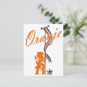 Carte Postale Drapeau d'Oranje Pays-Bas Bannière de football (Debout devant)