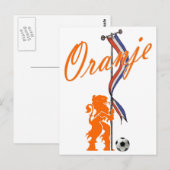 Carte Postale Drapeau d'Oranje Pays-Bas Bannière de football (Devant / Derrière)