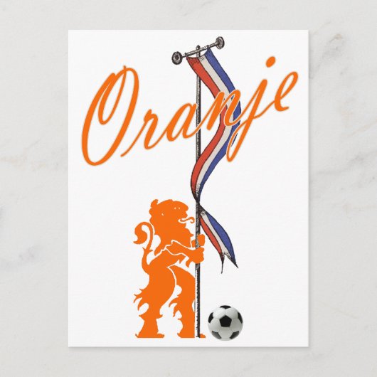 Carte Postale Drapeau d'Oranje Pays-Bas Bannière de football (Devant)