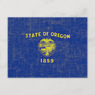CARTE POSTALE DRAPEAU D'OREGON