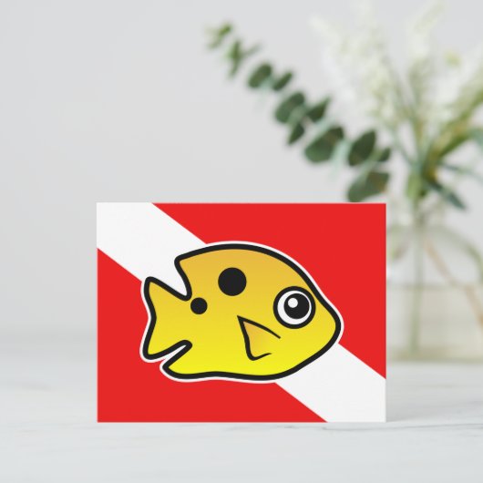 Carte Postale Drapeau Drapeau de plongée Damselfish (Debout devant)