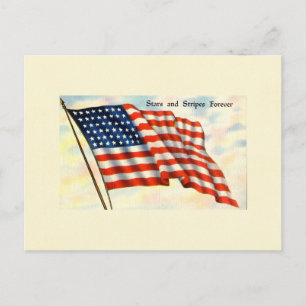 Carte Postale Drapeau du 4 juillet Forever Stars and Stripes