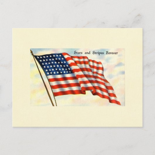 Carte Postale Drapeau du 4 juillet Forever Stars and Stripes (Devant)