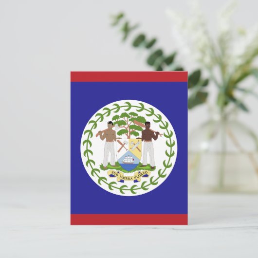 Carte Postale Drapeau du Belize (Debout devant)