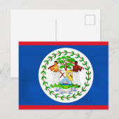 Carte Postale Drapeau du Belize (Devant / Derrière)