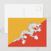 Carte Postale Drapeau du Bhoutan (Devant / Derrière)