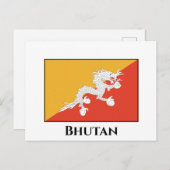 Carte Postale Drapeau du Bhoutan (Devant / Derrière)