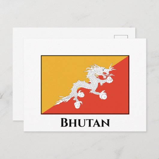 Carte Postale Drapeau du Bhoutan (Devant / Derrière)