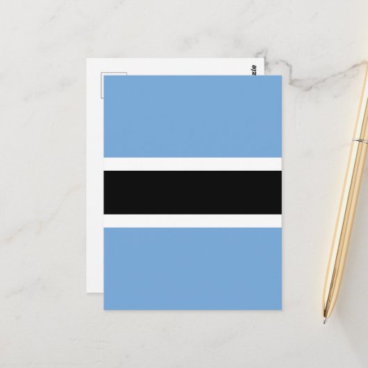 Carte Postale Drapeau du Botswana (Devant/Arrière en situation)