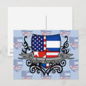Carte Postale Drapeau du Bouclier cubain-américain (Devant / Derrière)