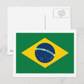 Carte postale drapeau du Brésil (Devant / Derrière)