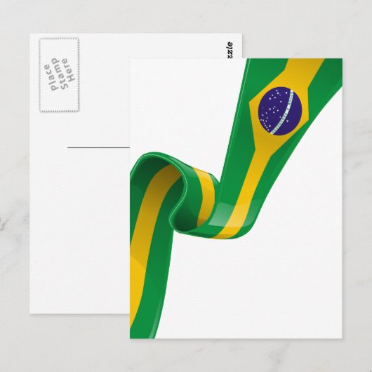 Carte Postale drapeau du brésil (Devant / Derrière)