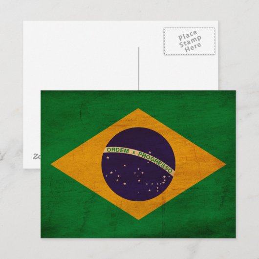 Carte Postale Drapeau du Brésil (Devant / Derrière)