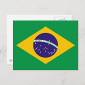 Carte Postale Drapeau du Brésil Bandeira do Brasil (Devant / Derrière)