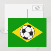 Carte Postale Drapeau du Brésil | Croquis football (Devant / Derrière)