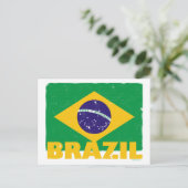 Carte postale drapeau du Brésil vintage (Debout devant)