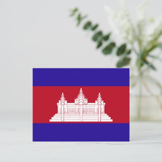 Carte Postale Drapeau du Cambodge (Debout devant)