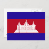 Carte Postale Drapeau du Cambodge (Devant / Derrière)