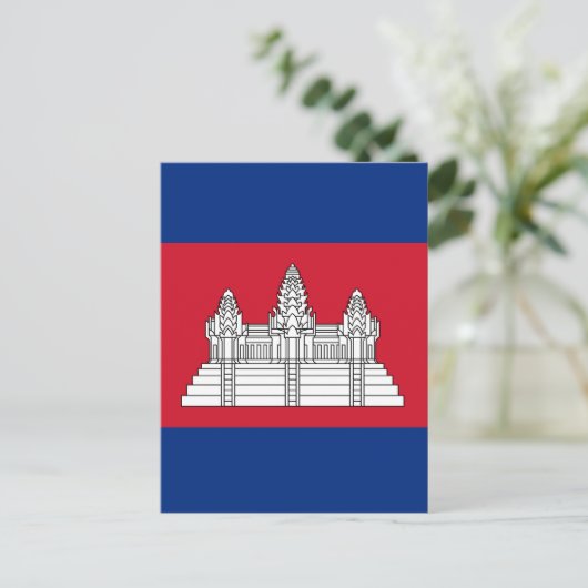 Carte Postale drapeau du Cambodge (Debout devant)