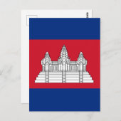 Carte Postale drapeau du Cambodge (Devant / Derrière)