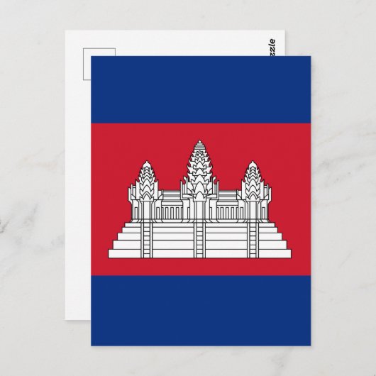 Carte Postale drapeau du Cambodge (Devant / Derrière)