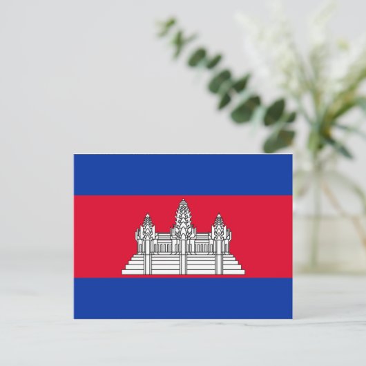Carte Postale Drapeau du Cambodge (Debout devant)