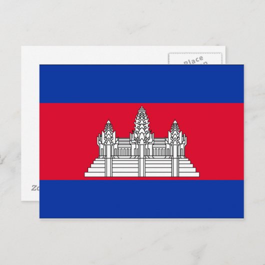 Carte Postale Drapeau du Cambodge (Devant / Derrière)