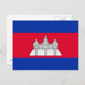 Carte Postale Drapeau du Cambodge patriotique (Devant / Derrière)