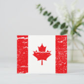 CARTE POSTALE DRAPEAU DU CANADA (Debout devant)