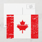 CARTE POSTALE DRAPEAU DU CANADA (Devant / Derrière)