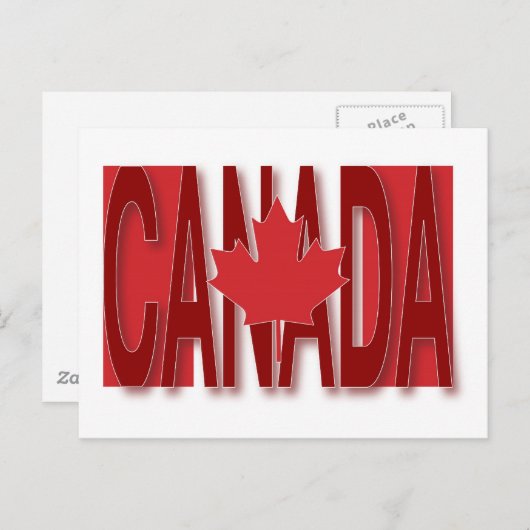 Carte Postale Drapeau du Canada (Devant / Derrière)