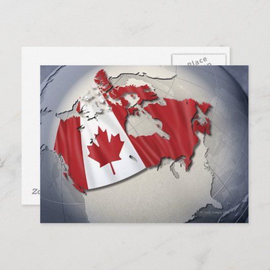 Carte Postale Drapeau du Canada (Devant / Derrière)