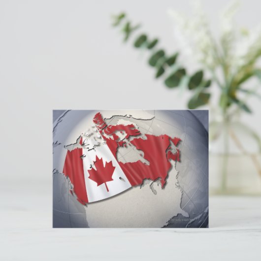 Carte Postale Drapeau du Canada (Debout devant)