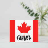 Carte Postale Drapeau du Canada à feuille d'érable rouge vif (Debout devant)