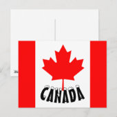 Carte Postale Drapeau du Canada à feuille d'érable rouge vif (Devant / Derrière)