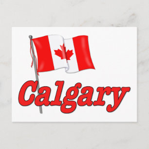 Carte Postale Drapeau du Canada - Calgary
