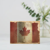 Carte Postale Drapeau du Canada / Grunge (Debout devant)