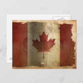 Carte Postale Drapeau du Canada / Grunge (Devant / Derrière)