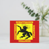 Carte Postale Drapeau du canton de Schaffhouse en Suisse (Debout devant)