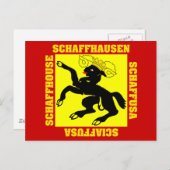 Carte Postale Drapeau du canton de Schaffhouse en Suisse (Devant / Derrière)