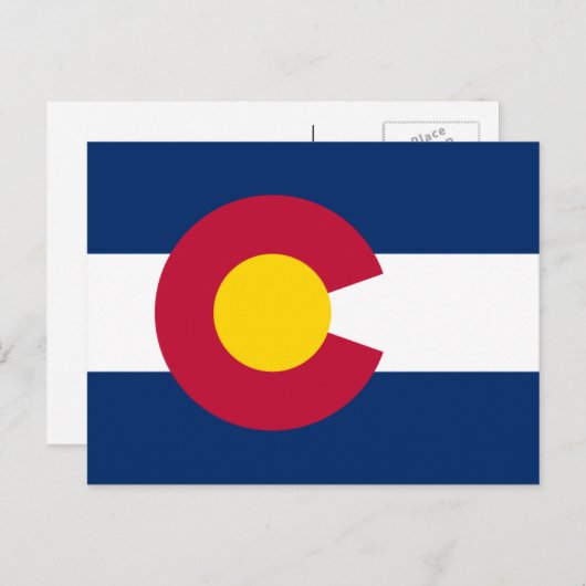 Carte Postale Drapeau du Coloradan, Drapeau du Colorado (Devant / Derrière)