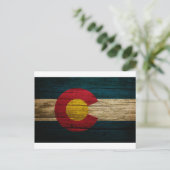 Carte Postale Drapeau du Colorado Bois ancien rustique (Debout devant)