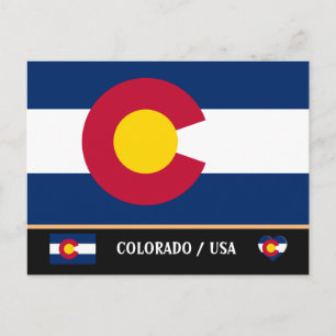 Carte Postale Drapeau du Colorado & Colorado États-Unis /Amériqu