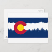 Carte Postale Drapeau du Colorado Treeline Silhouette (Devant / Derrière)