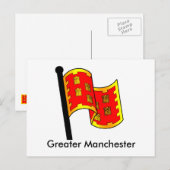 Carte Postale Drapeau du comté de Grand Manchester (Devant / Derrière)