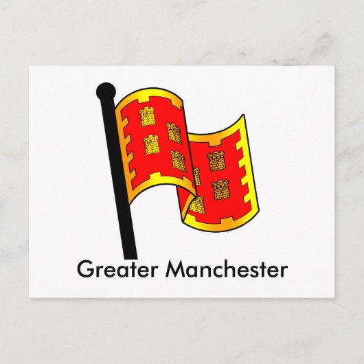 Carte Postale Drapeau du comté de Grand Manchester (Devant)