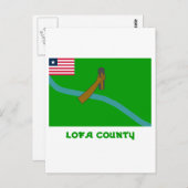 Carte Postale Drapeau du comté de Lofa avec nom (Devant / Derrière)