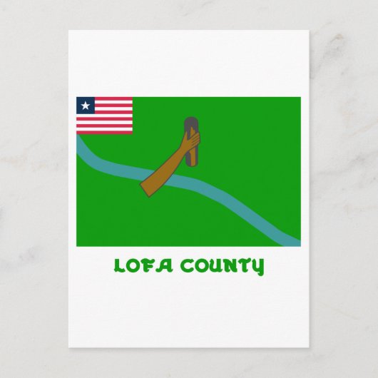 Carte Postale Drapeau du comté de Lofa avec nom (Devant)