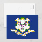 Carte Postale Drapeau du Connecticut (Devant / Derrière)