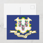 Carte Postale Drapeau du Connecticut Souvenir État de la noix de (Devant / Derrière)